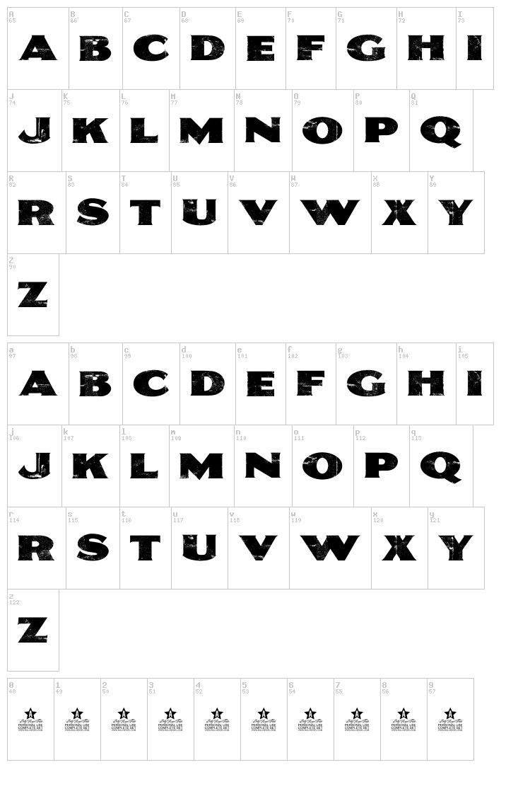 Sepia font map